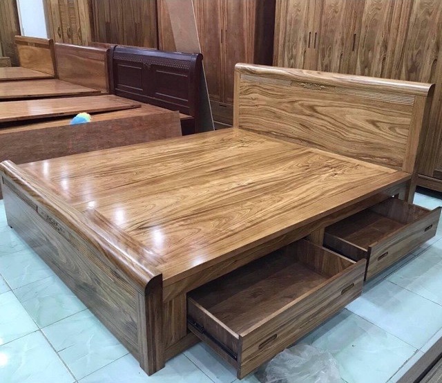 Giường ngủ gỗ Hương xám
