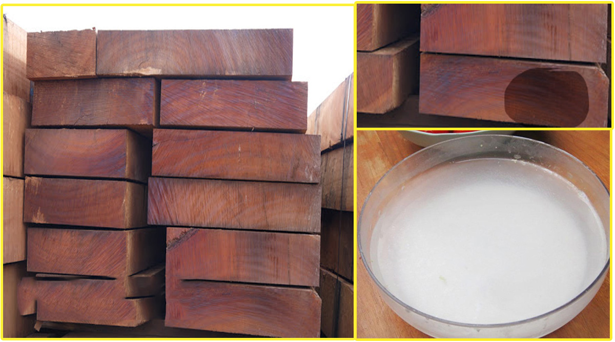 Thử gỗ lim bằng nước vôi trong