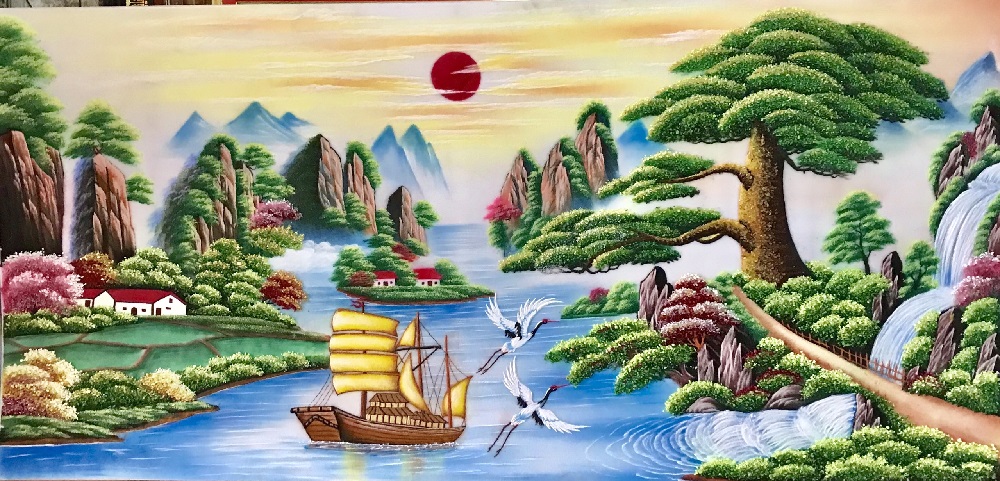 Tranh đá quý thuận buồm xuôi gió