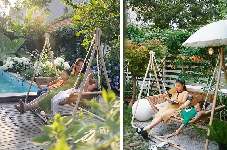 Xích đu ngoài trời giúp kết nối với thiên nhiên