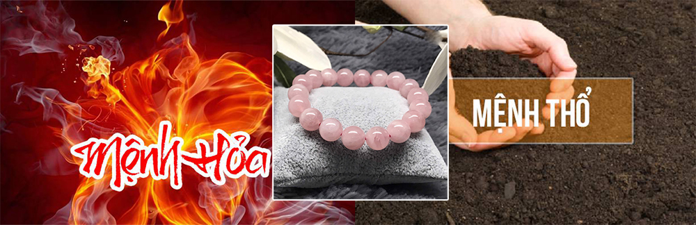 Mệnh phù hợp sử dụng vòng đá thạch anh hồng